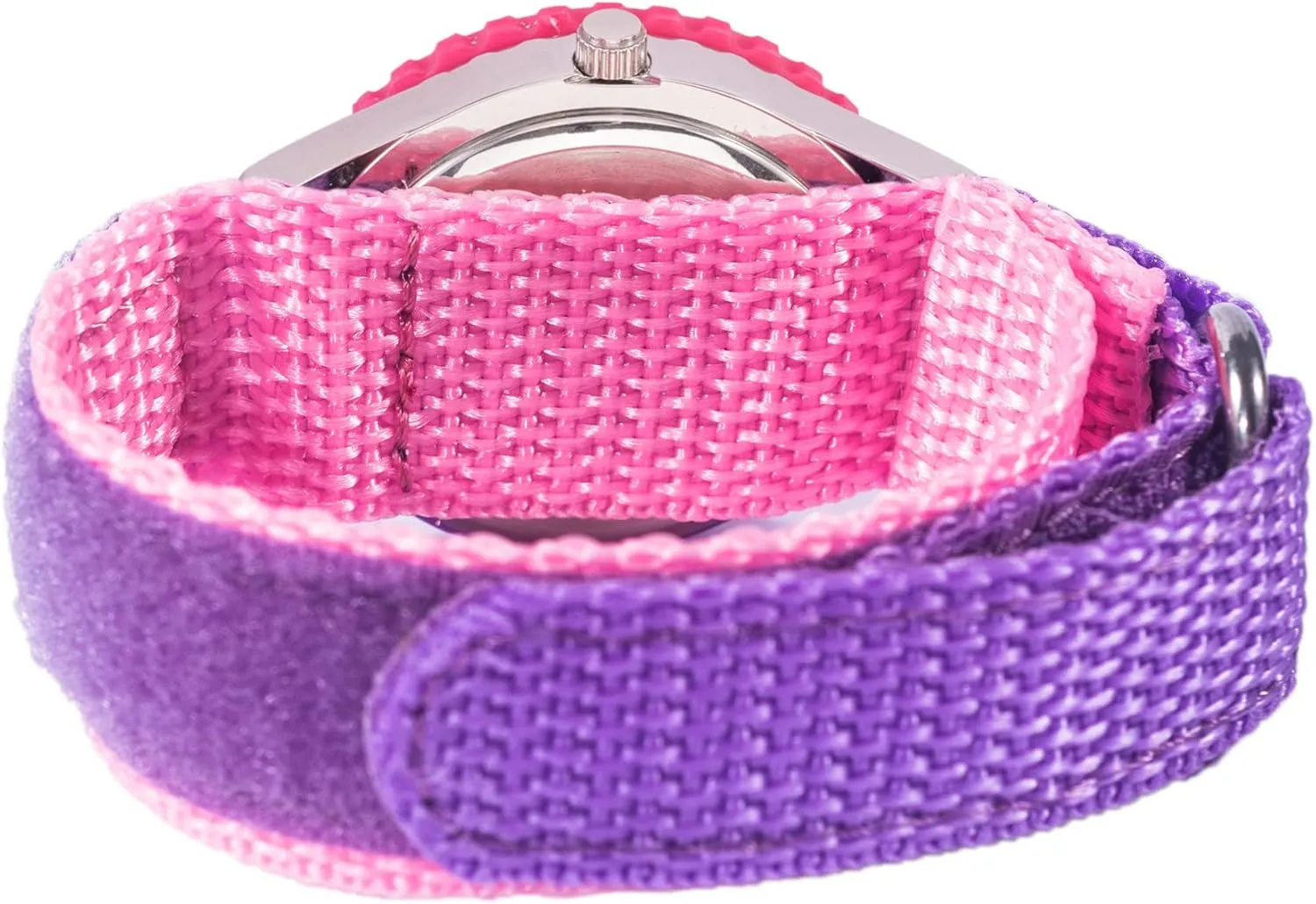 Disney Frozen Kids' Bezel Stainless Steel Time Teacher Analog Nylon Strap Watch