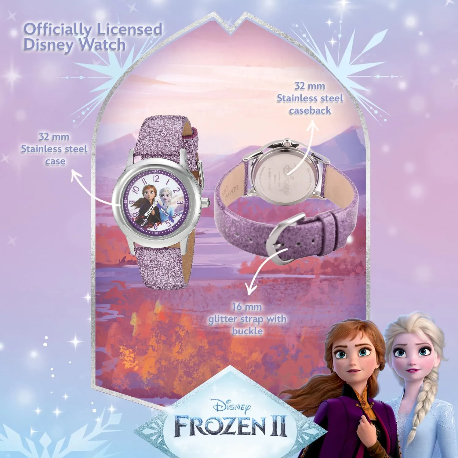 Disney Frozen Kids' Stainless Steel Time Teacher Analog Quartz Strap Watch