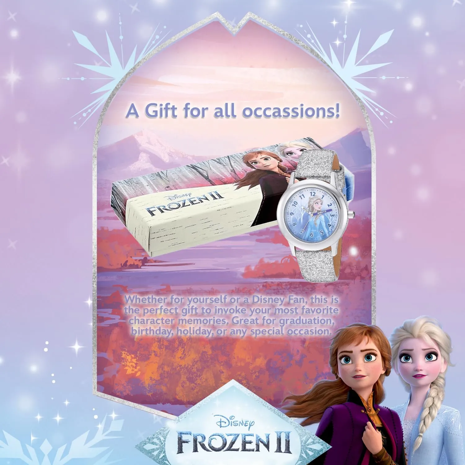 Disney Frozen Kids' Stainless Steel Time Teacher Analog Quartz Strap Watch