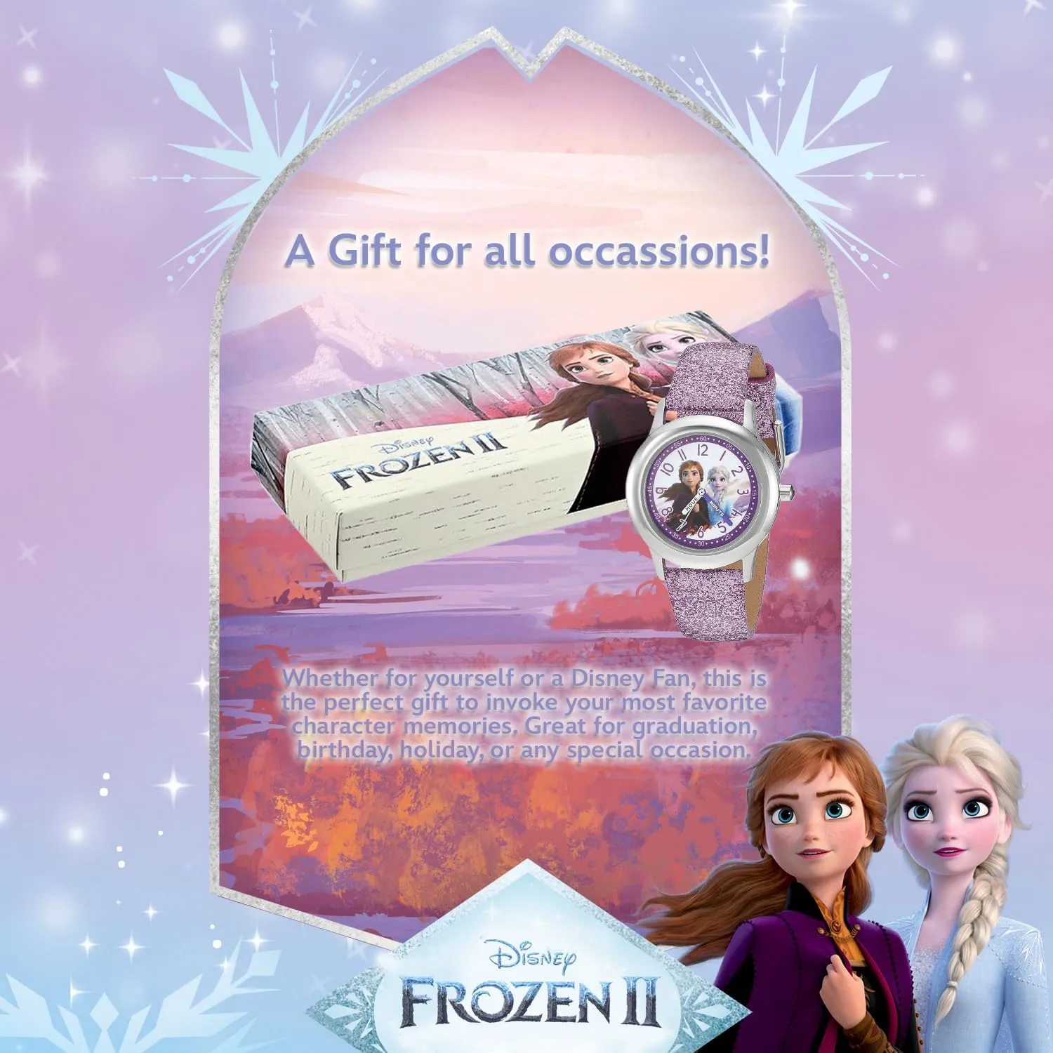 Disney Frozen Kids' Stainless Steel Time Teacher Analog Quartz Strap Watch