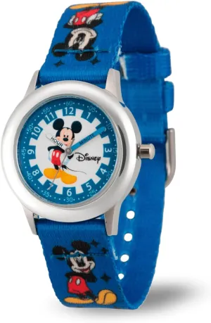 Disney Mickey Mouse Kids' Stainless Steel Time Teacher Analog Quartz Watch