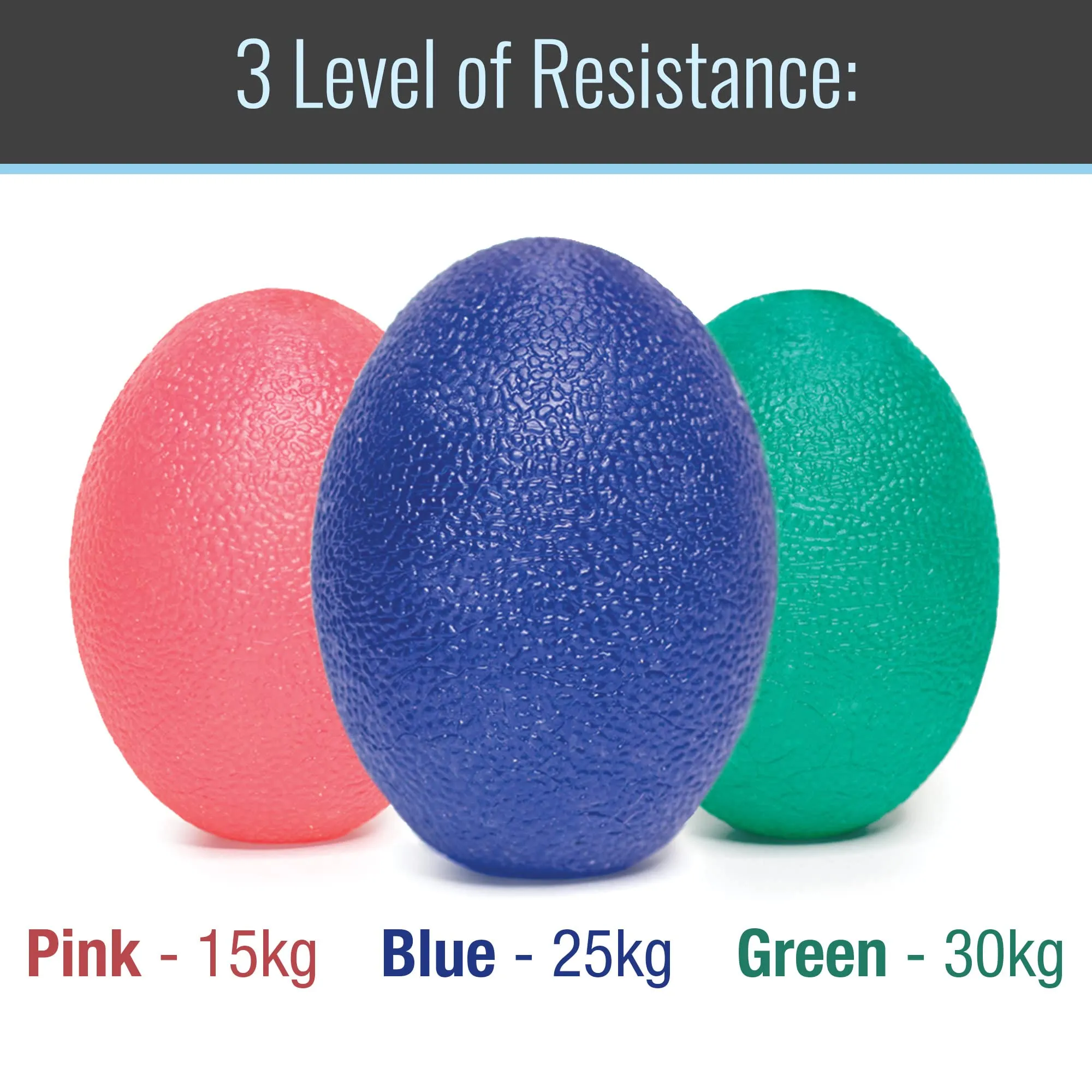DMI 3-Piece Stress Ball Set for Adult, Use to Relieve Stress & Anxiety, Improve Finger & Grip Strength, Pink, Green & Blue Colors
