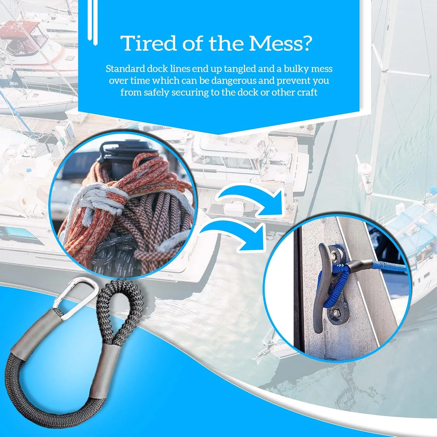Dock Line/Boat Rope/Anchor Rope - Boat Accessories Marine Rope and Dock Lines for Boats (1 to 6 feet)