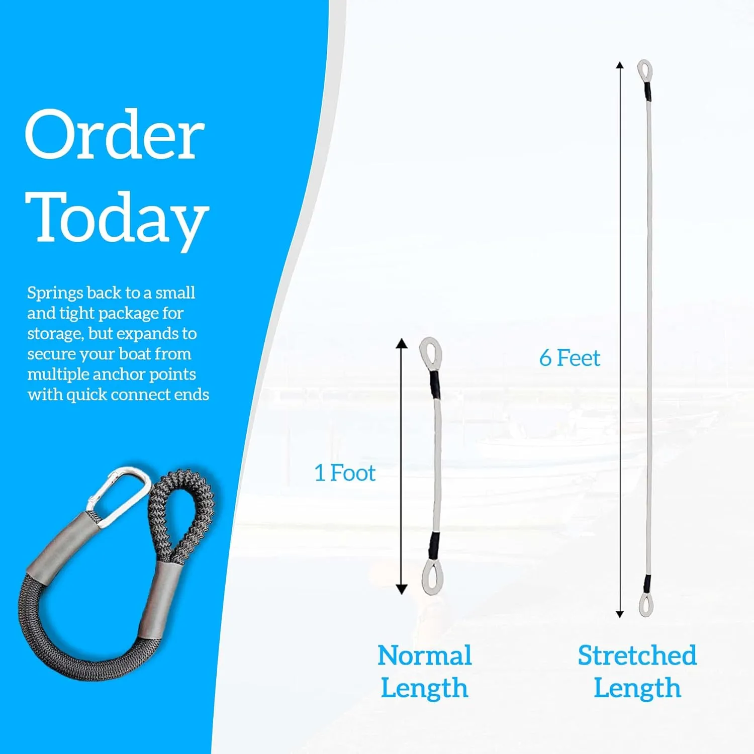 Dock Line/Boat Rope/Anchor Rope - Boat Accessories Marine Rope and Dock Lines for Boats (1 to 6 feet)
