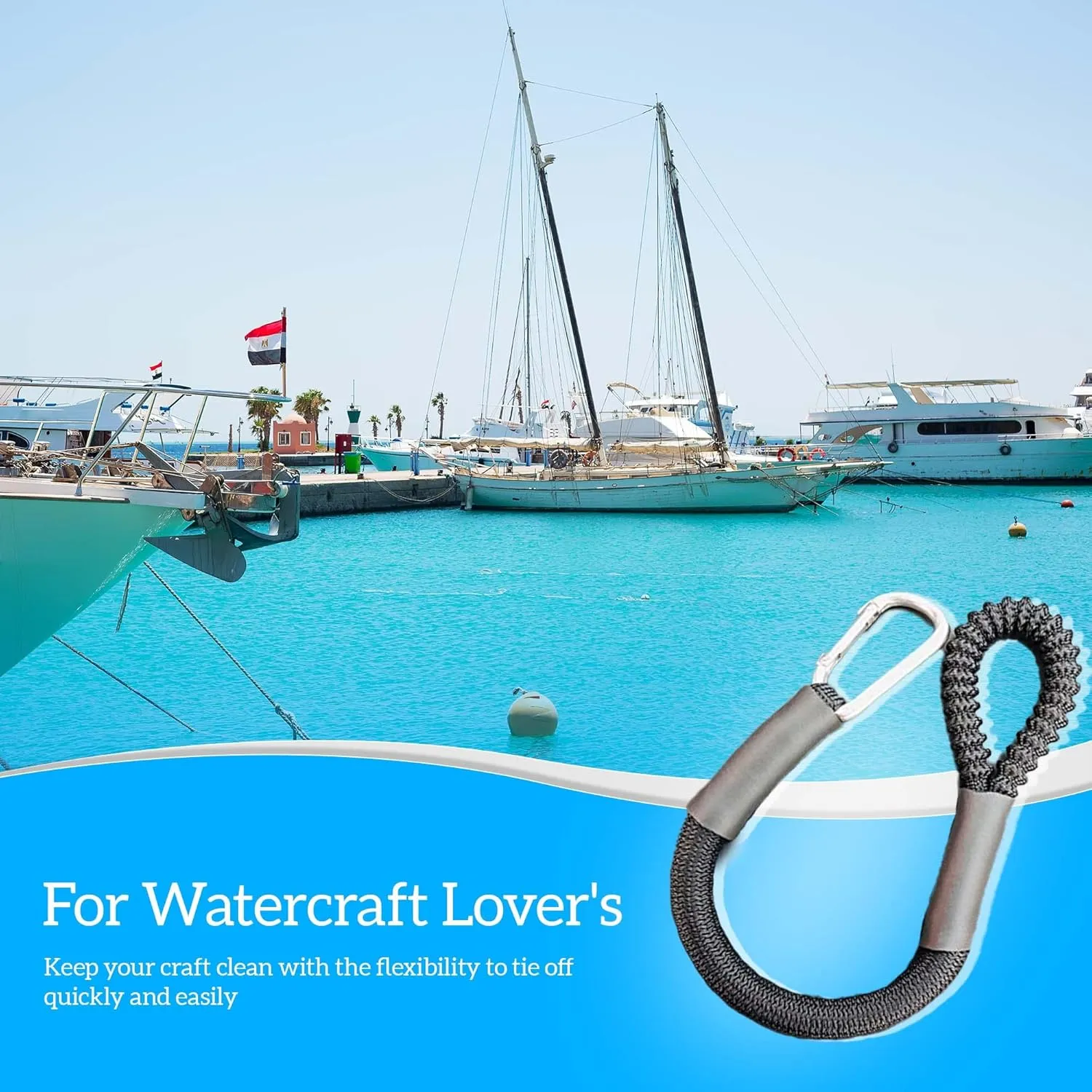 Dock Line/Boat Rope/Anchor Rope - Boat Accessories Marine Rope and Dock Lines for Boats (1 to 6 feet)