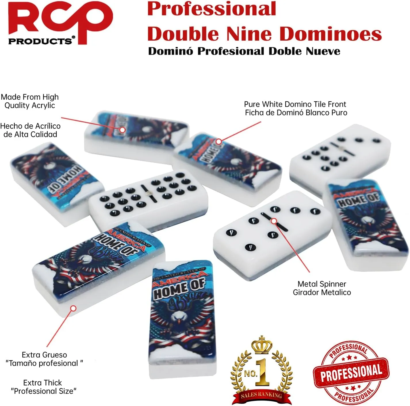 Dominos Set for Adults – Professional Double 9 Cuban Dominoes Set, Classic Travel Board Game with Wood Case Juegos de Mesa (FCB Barcelona Azul)