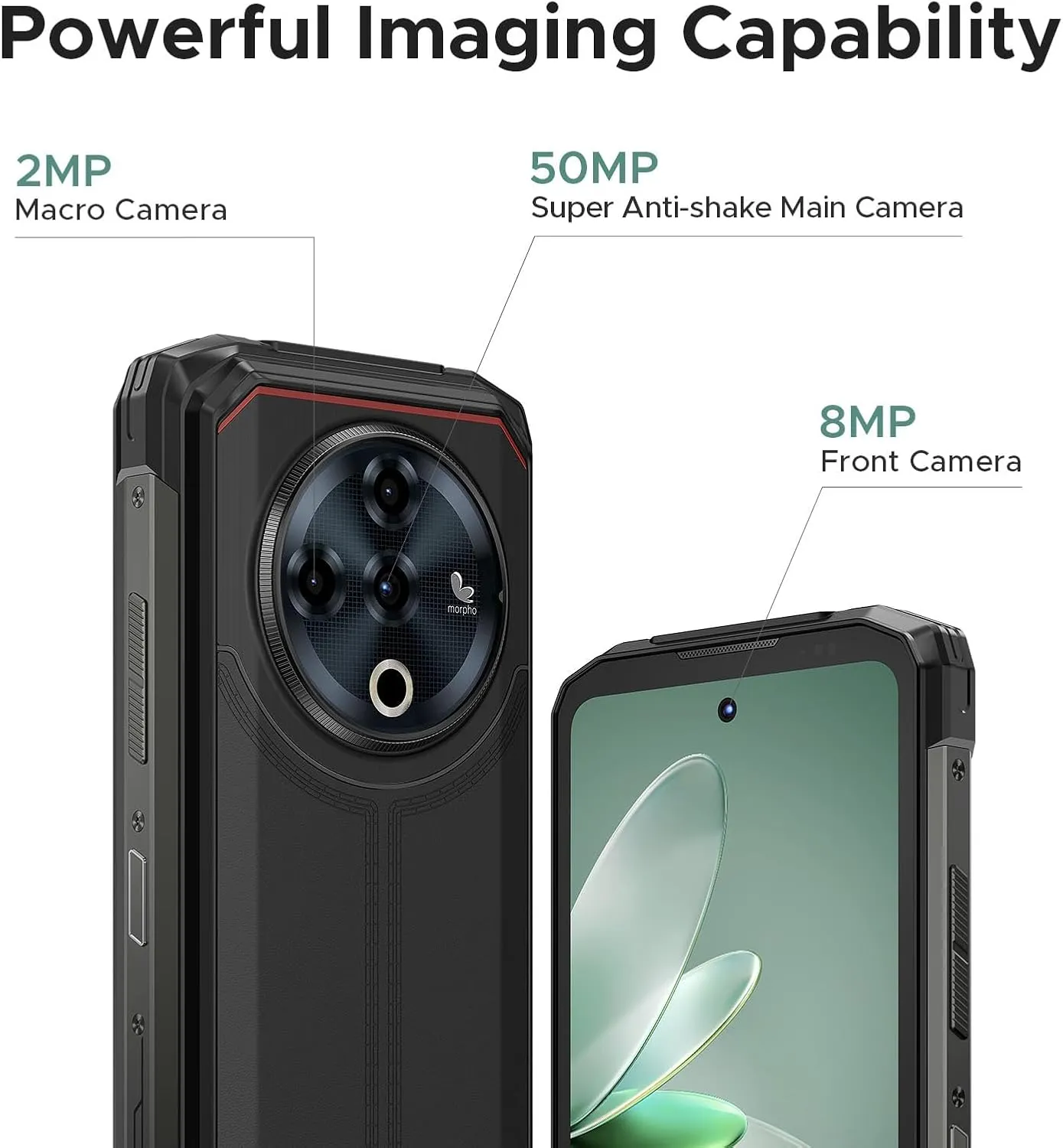 DOOGEE Fire 6 Power(2025) Rugged Smartphone,15500mAh/33W Fast,120LM Flashlight Rugged Phone, 256GB/TF 2TB,50MP,Android 14 Unlocked Phone with 3-in-1 Reverse Charging,6.56" HD 90Hz Phones,NFC/OTG