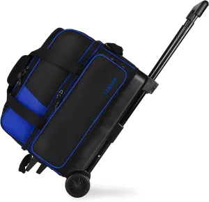 Dual Roller 2-Ball Bowling Bag, Featuring a Separate Large Shoe Compartment Capable, a 3-Section Telescopic Handle that Extends Up to 40"