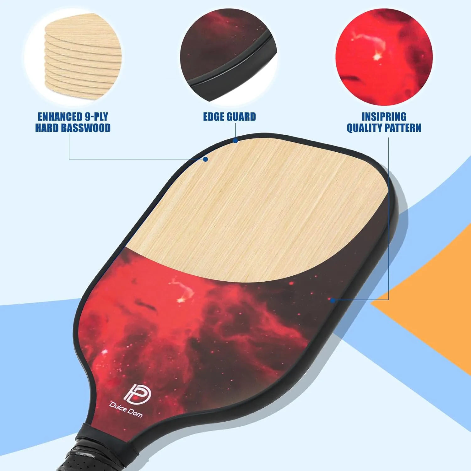DULCE DOM Pickleball Paddles Set of 2/4 - USAPA Approved, Fiberglass Surface Pickleball Racket with 4 Indoor Outdoor Pickleball Balls and Pickleball Bag, Ideal Training Equipment Gift for Men & Women