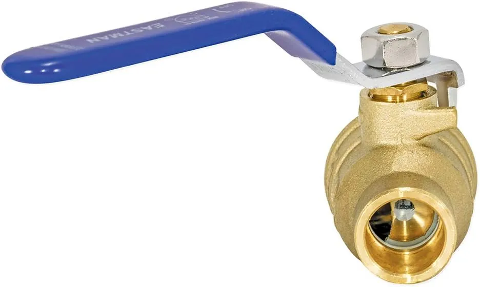 Eastman 1/2 Inch Sweat Heavy Duty Full Port Ball Valve, Brass Plumbing Fitting, 20061LF