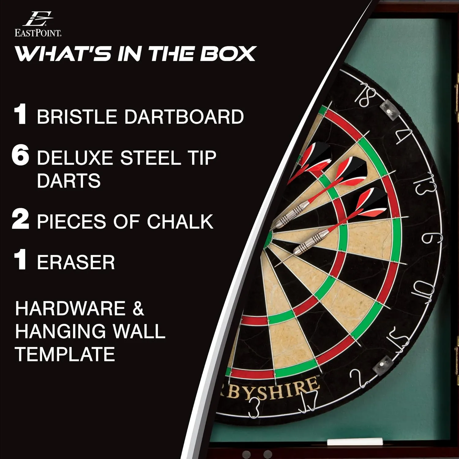EastPoint Sports Bristle Dartboard and Cabinet Sets- Features Easy Assembly - Complete with All Accessories