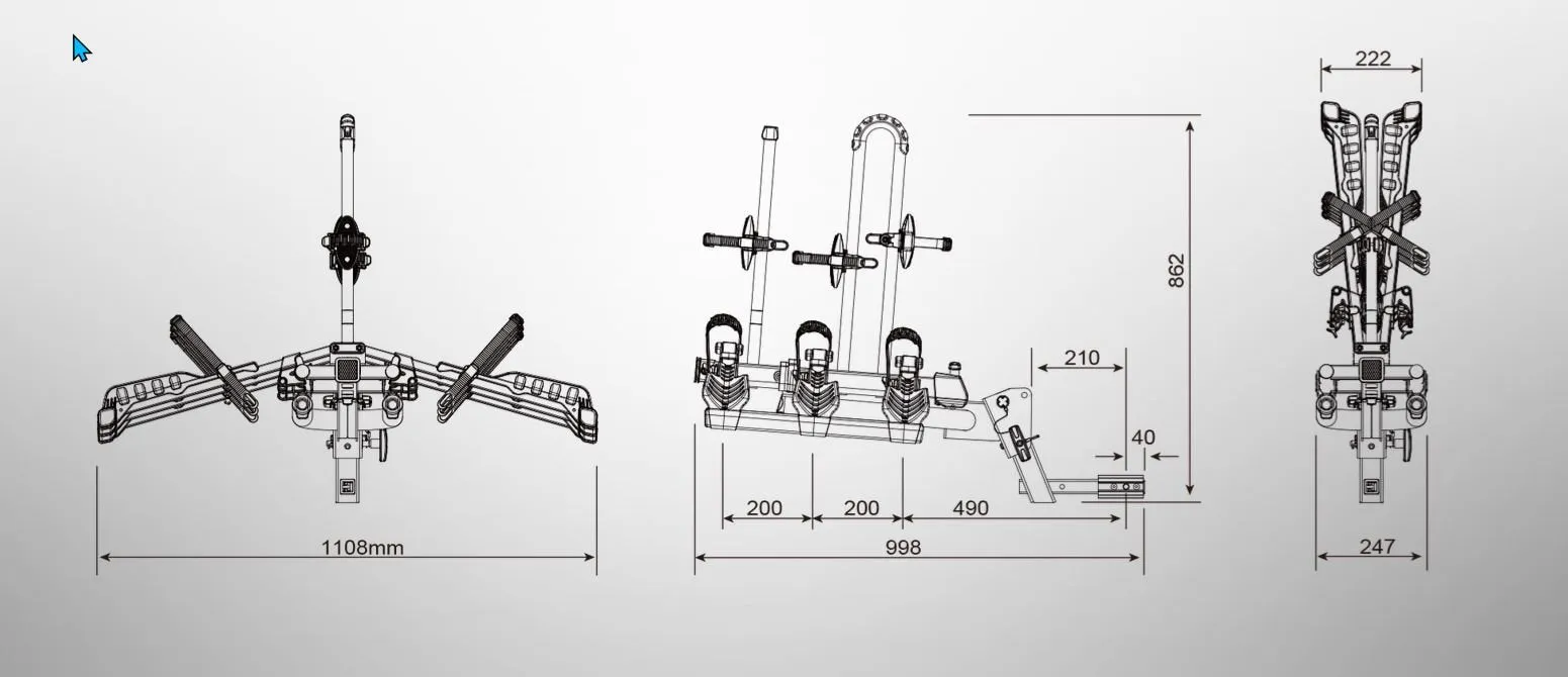 Eazzy H3 (Hitch) 3 Bike Platform Rack