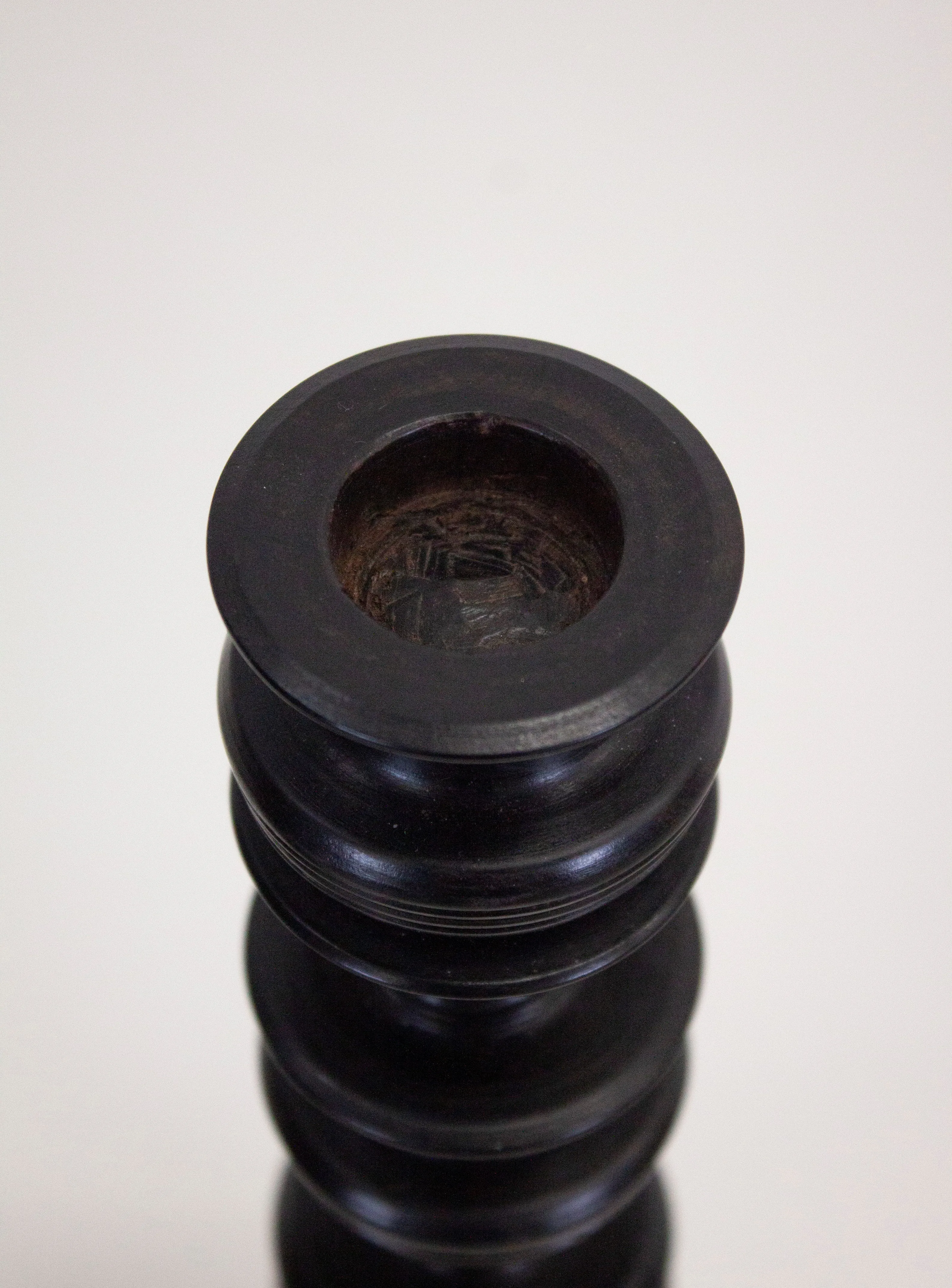 Ebony Wood Turned Candle Sticks