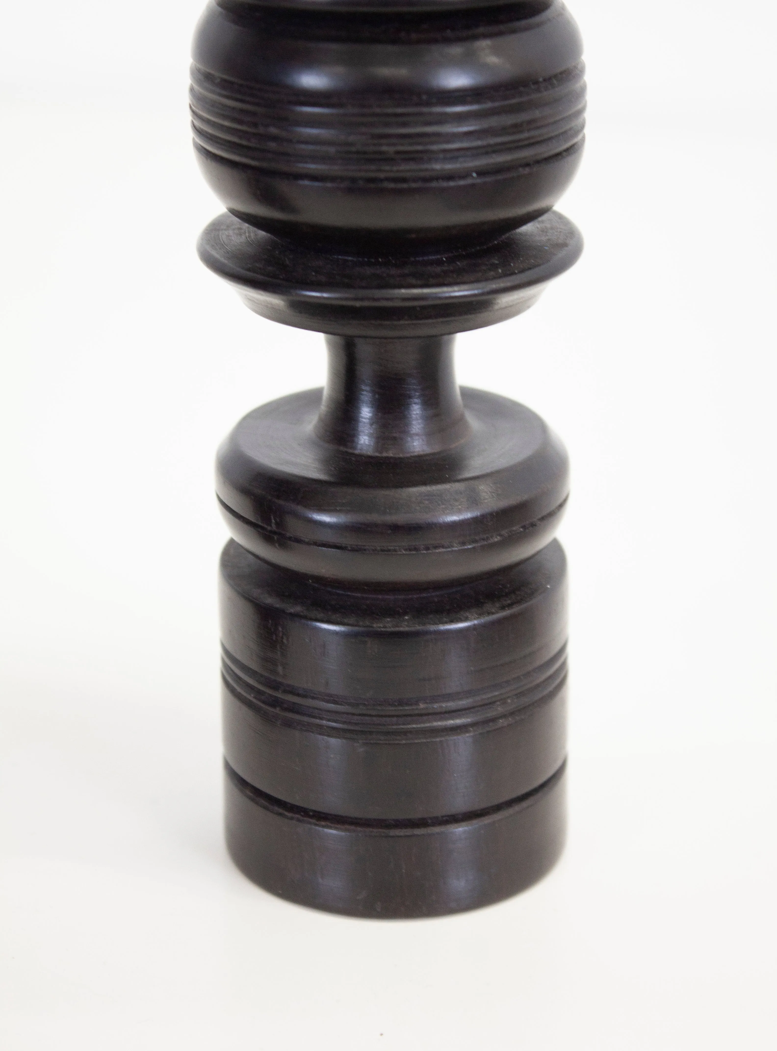 Ebony Wood Turned Candle Sticks
