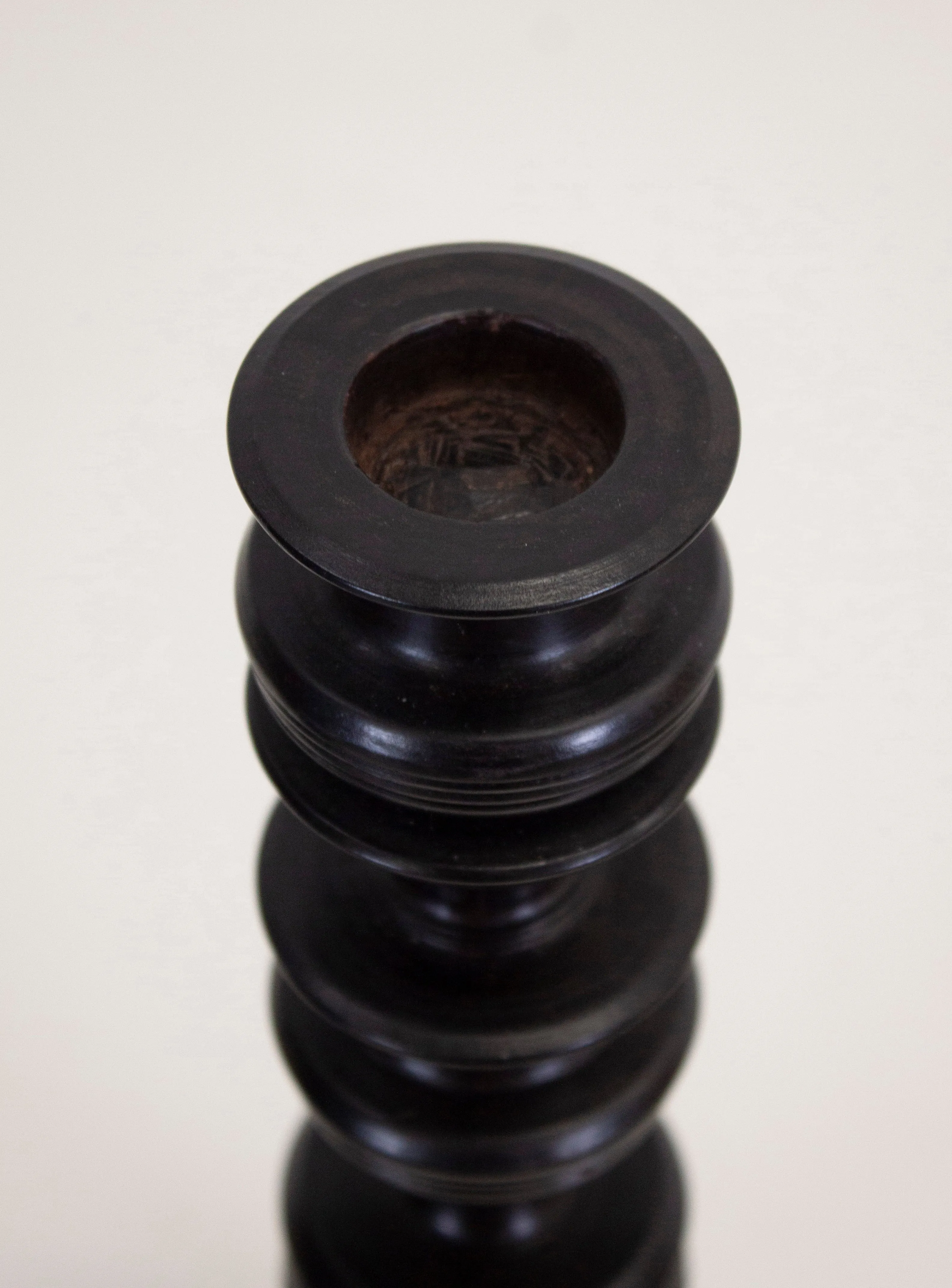 Ebony Wood Turned Candle Sticks