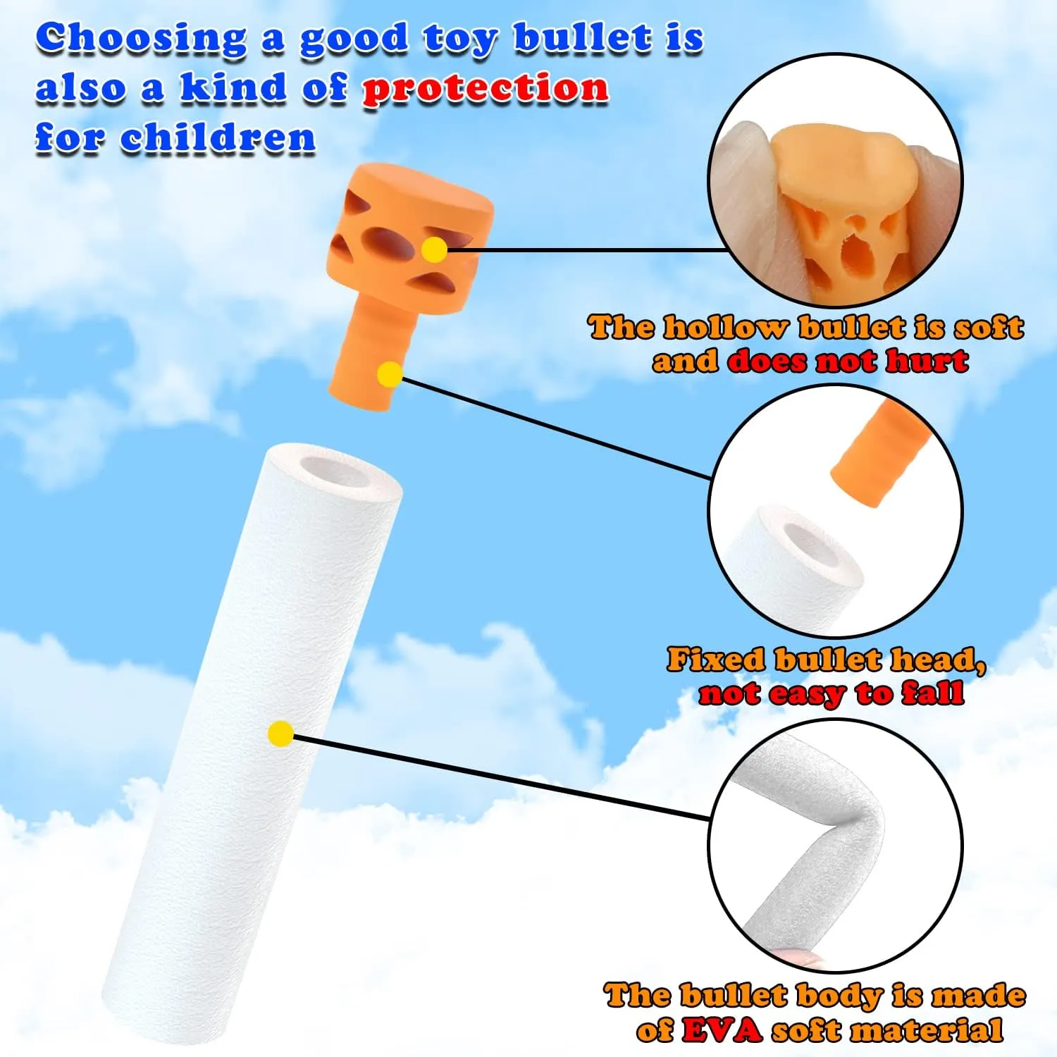 EKIND 200 Pcs Waffles Darts Refill Pack Foam Bullet Compatible for NERF N-Strike Series Blaster (Glow at Dark, White)