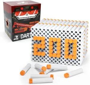 EKIND 200 Pcs Waffles Darts Refill Pack Foam Bullet Compatible for NERF N-Strike Series Blaster (Glow at Dark, White)