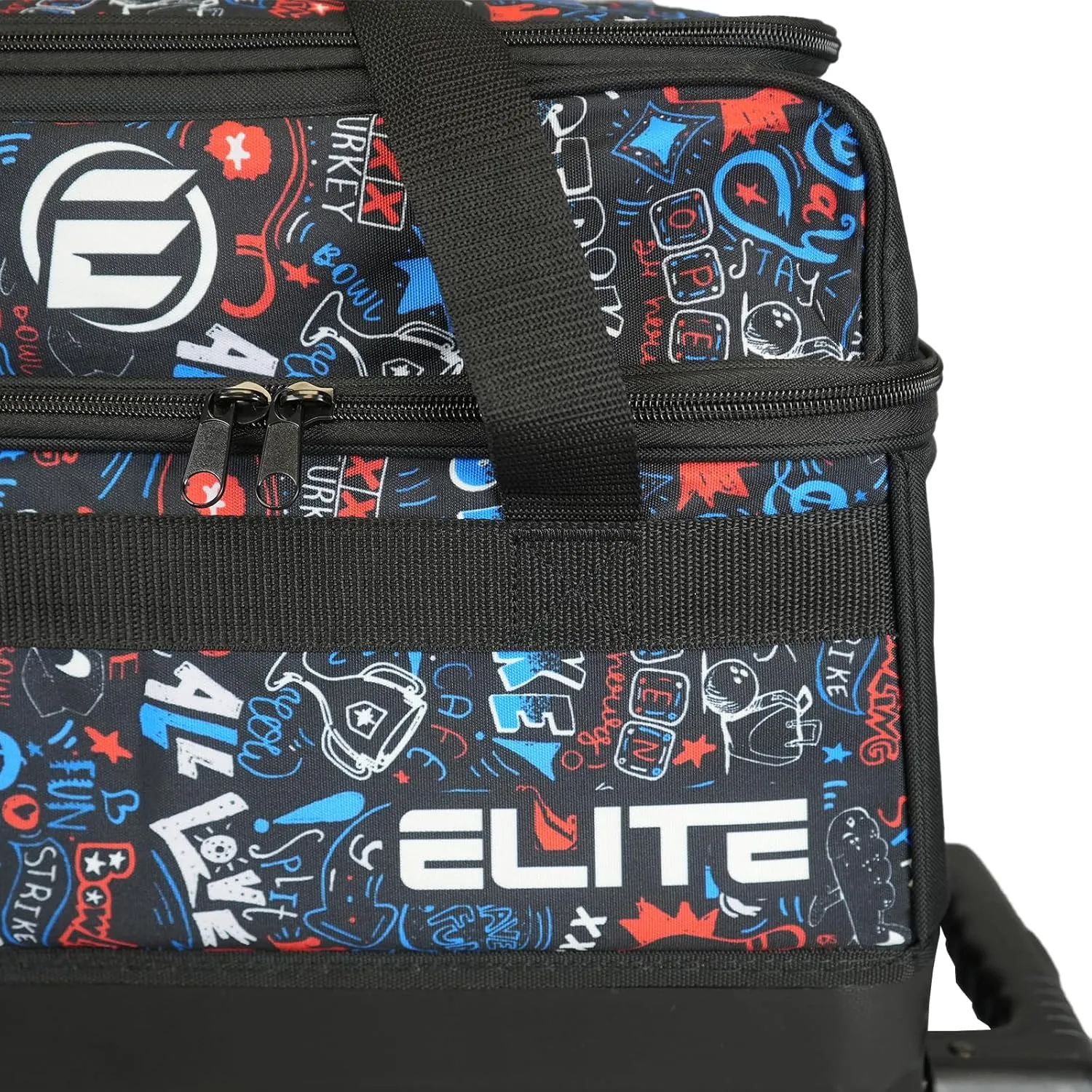 ELITE Basic Bowling Bag Double (2) Ball Roller with Rolling Wheels