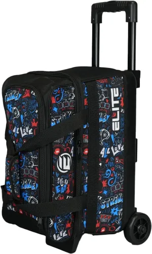 ELITE Basic Bowling Bag Double (2) Ball Roller with Rolling Wheels