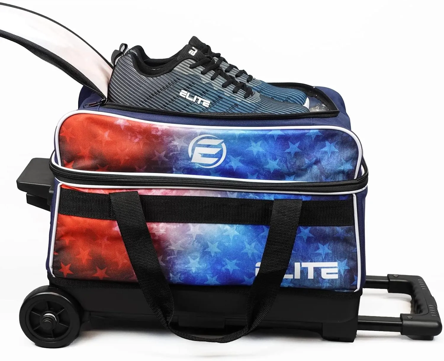 ELITE Basic Bowling Bag Double (2) Ball Roller with Rolling Wheels