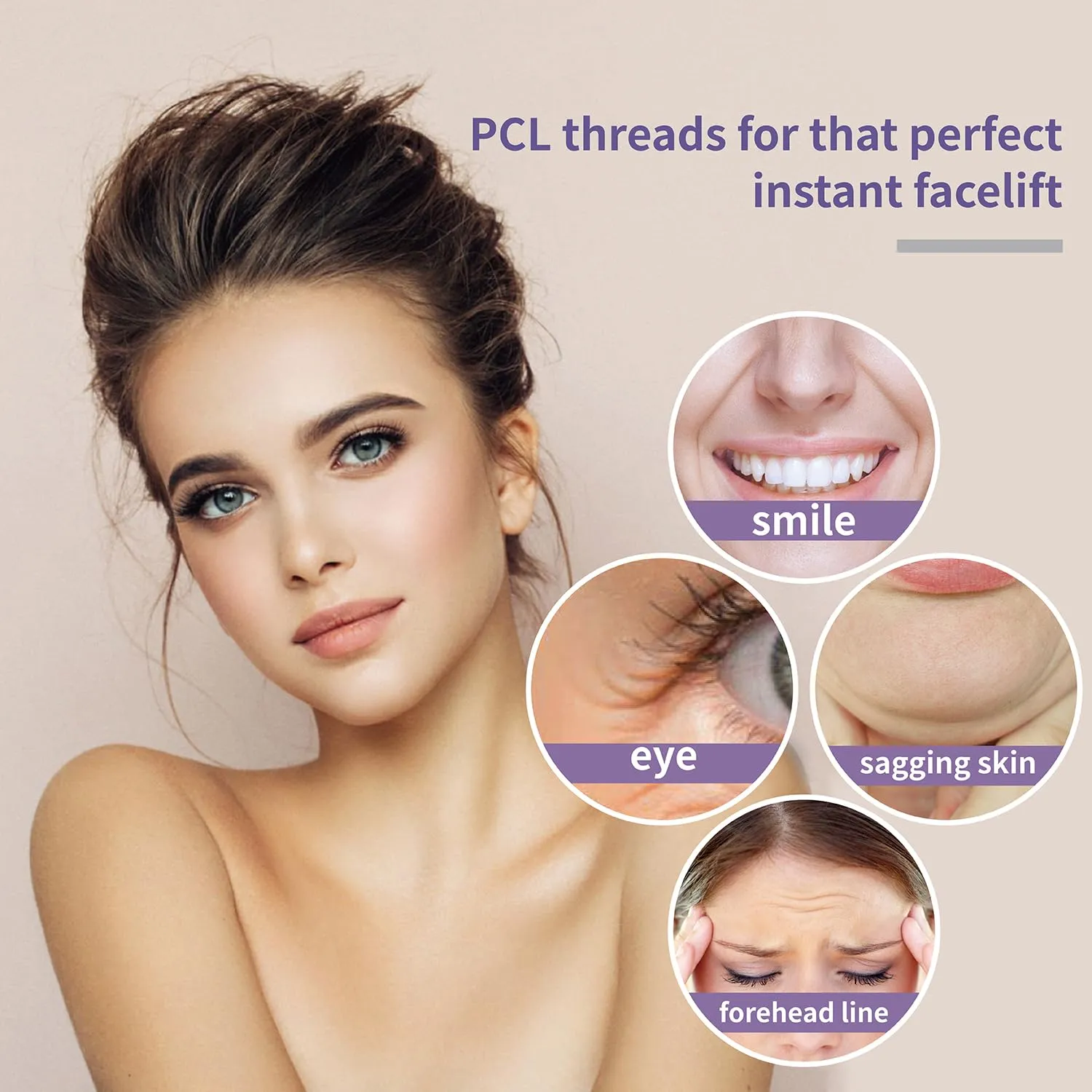 elves PCL Threads for Face Pcl Screw Thread Lift 30G25mm Mono Screw Type Face Lifting 20Pcs Facial Thread Smoothing Wrinkles with Sharp Tip