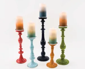 Enamel Pillar Candle Holder