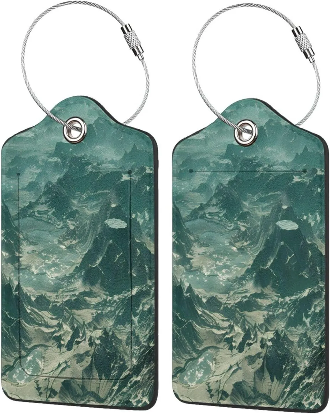 Endless Barren Mountains Luggage Tag for 2 Pack with Privacy Name Address with Stainless Steel Loop for Travel Bag Suitcase