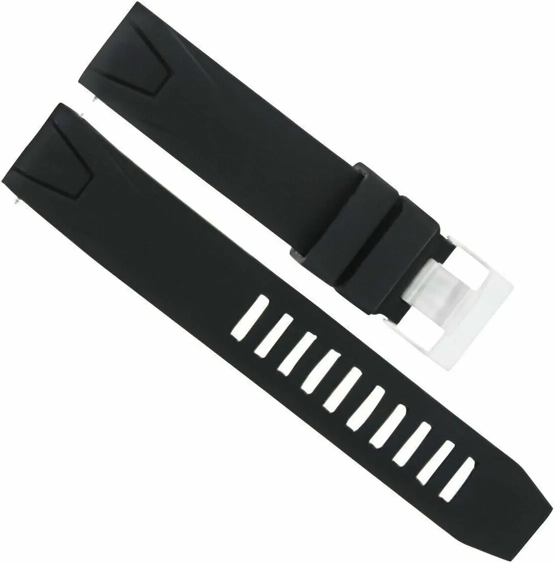 Ewatchparts SILICONE RUBBER 20MM WATCH STRAP COMPATIBLE WITH 41MM OMEGA SEAMASTER PLANET OCEAN SHINY