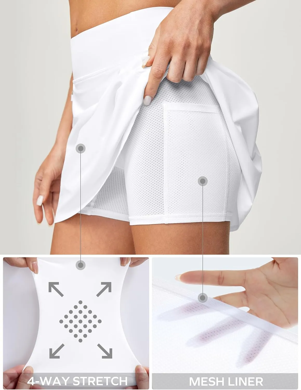 Ewedoos Golf Skirts for Women High Waist Tennis Skirt Athletic Skort for Woman with Zipper Pockets