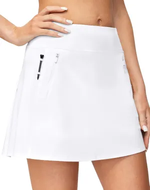Ewedoos Golf Skirts for Women High Waist Tennis Skirt Athletic Skort for Woman with Zipper Pockets