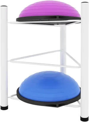 Exercise Half Balance Ball Storage Rack - Home Gym Workout Equipment 3/5/6/7 Tier Floor Stand Storage Organizer for Bosu Slam Bowling Medicine Balls (Color : White, Size : 3 Layer - 70cm/27.5in)