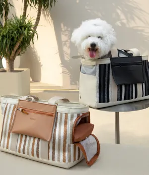 Fashion Stripe Shoulder Pet Travel Bag