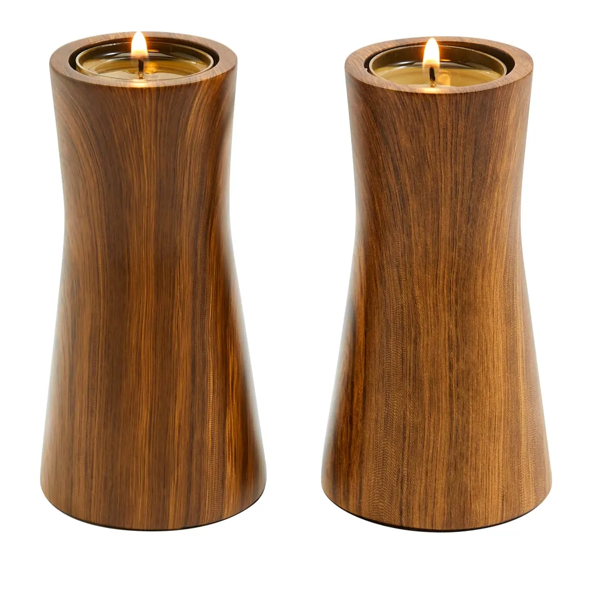 Faux Bois Tealight Holder Pair