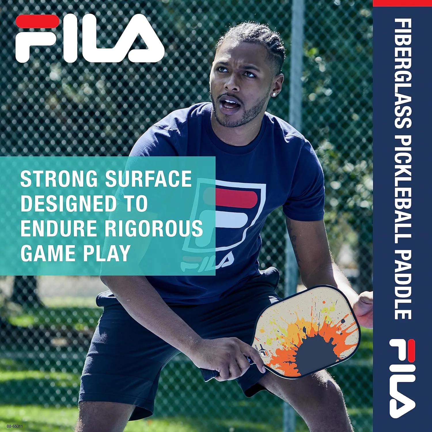 FILA Accessories Fiberglass Pickleball Paddle - Pro Pickle Ball Paddles, Fiberglass with Honeycomb Polypropylene Core, Lightweight Comfort Grip, Cute Pickleball Paddles (Sold Individually)