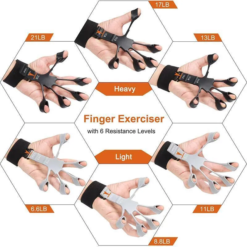 Finger Exerciser Strength Gripper Forearm Trainer Hand Grip Strengthener Therapy