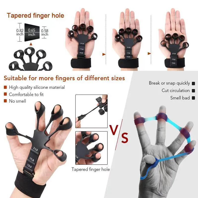 Finger Exerciser Strength Gripper Forearm Trainer Hand Grip Strengthener Therapy