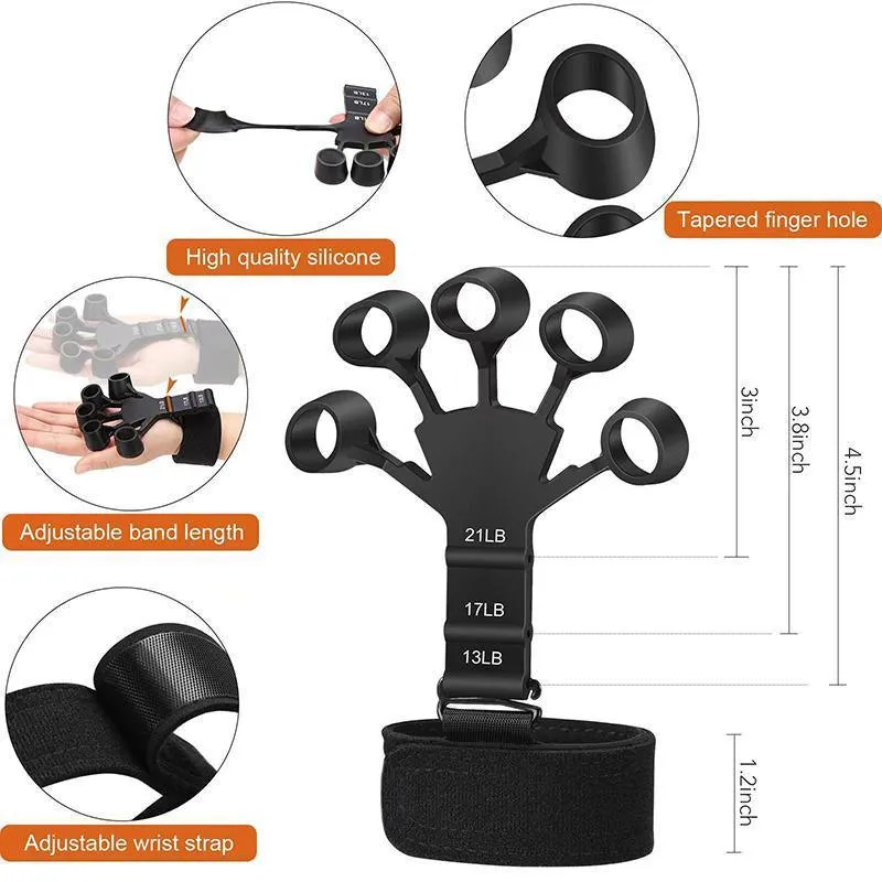 Finger Exerciser Strength Gripper Forearm Trainer Hand Grip Strengthener Therapy