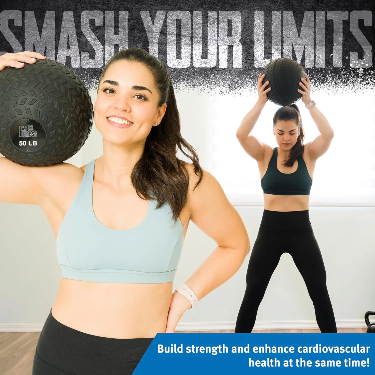 Fitness First Slam Ball, Easy-to-Grip, Sand-Filled Medicine Ball for Exercise and Workout, Ideal for Weight Training, Cross-Training, Cardio, and Plyometric Workout, Available in Different Weights