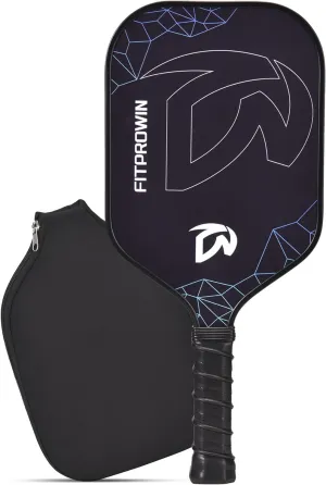 FITPROWIN Pickleball Paddles, Carbon Fiber & Fiberglass Hybrid Face Pickleball Rackets, Lightweight Pickle Ball Paddle with Ribbed Non-Slip Cushion Grip, 4 Balls, Portable Bag