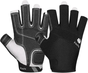 FitsT4 Sports Kayaking Gloves 3/4 or Full Finger Padded Palm Fingerless Gloves for Men Women Youth Perfect for Sailing Paddling Canoeing Boating Workout Rowing SUP and Other Water Sports