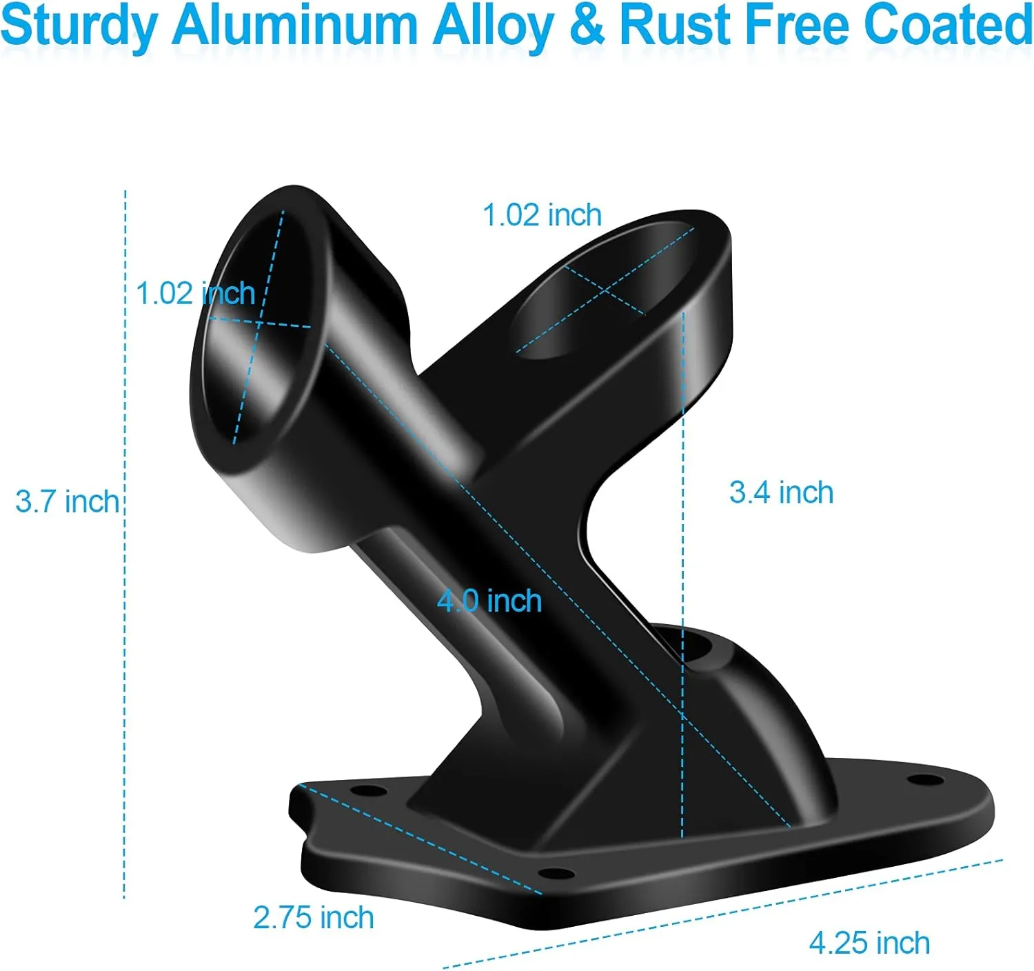 Flag Pole Holder Brackets, BONWIN 1" Flag Pole Mounting Bracket with Hardwares for House Wall Mount, 1" Inner Diameter, Two Positions & Aluminium Alloy, Rust Free Coated (Black - 2 Pack)