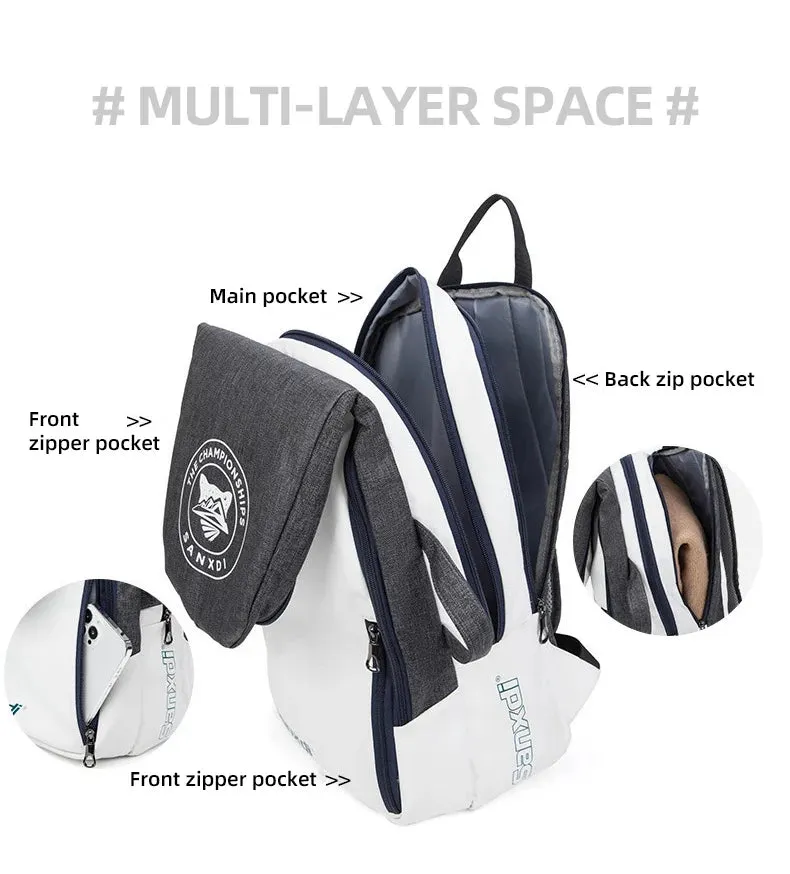 Foldable Tennis Paddle Backpack Large Capacity Sports Bags