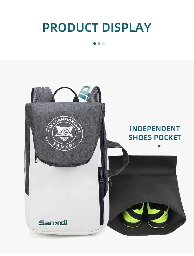 Foldable Tennis Paddle Backpack Large Capacity Sports Bags