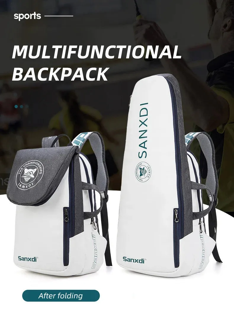 Foldable Tennis Paddle Backpack Large Capacity Sports Bags