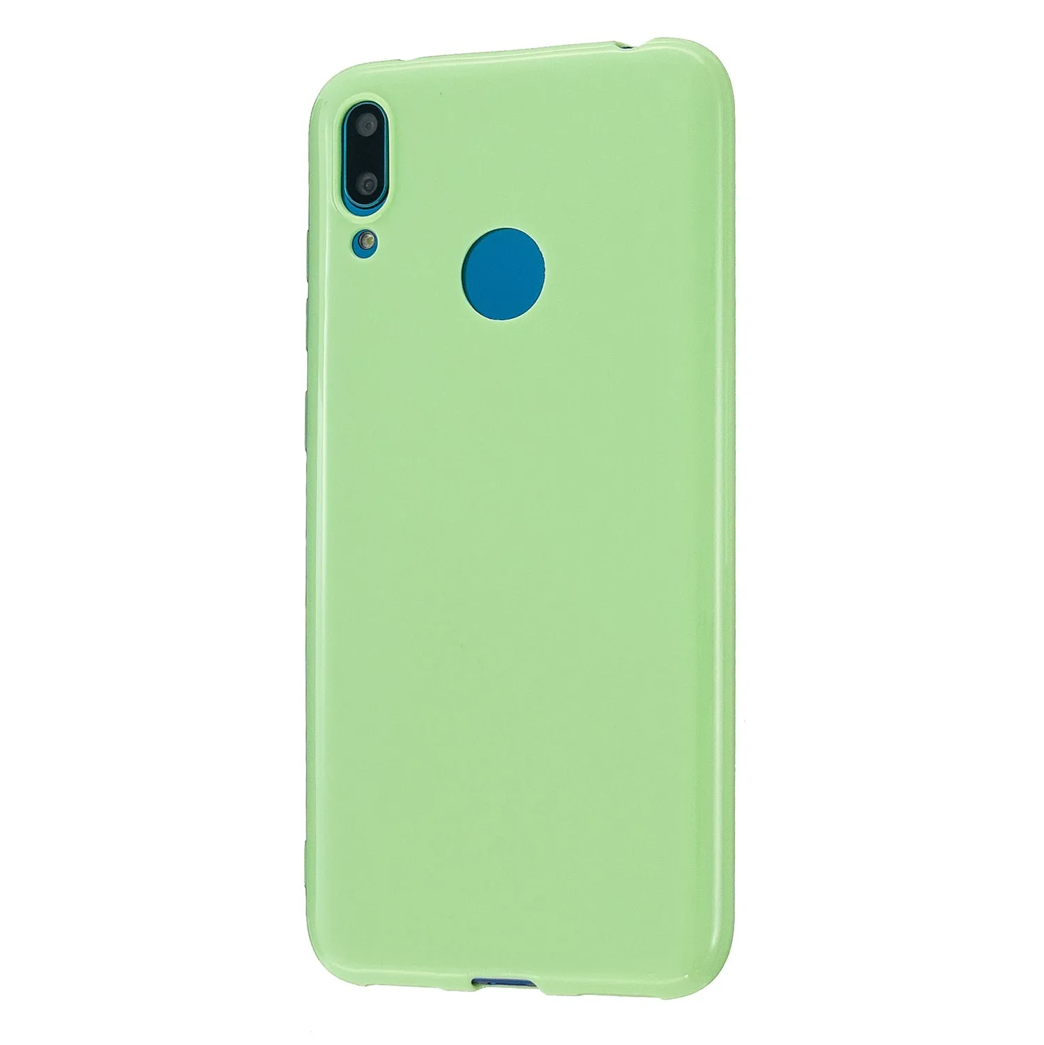 For HUAWEI Y6/Y7 Prime 2019 Glossy TPU Phone Case Mobile Phone Soft Cover Full Body Protection Sakura pink