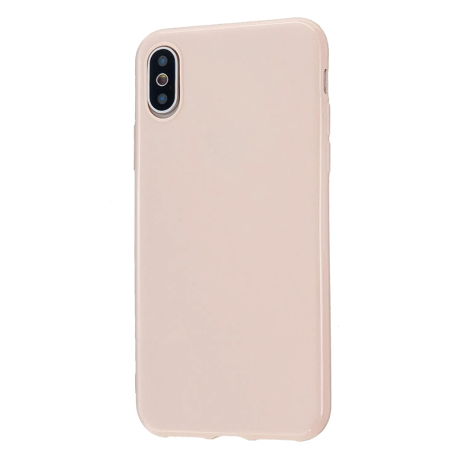 For iPhone X/XS/XS Max/XR  Cellphone Cover Slim Fit Bumper Protective Case Glossy TPU Mobile Phone Shell Sakura pink