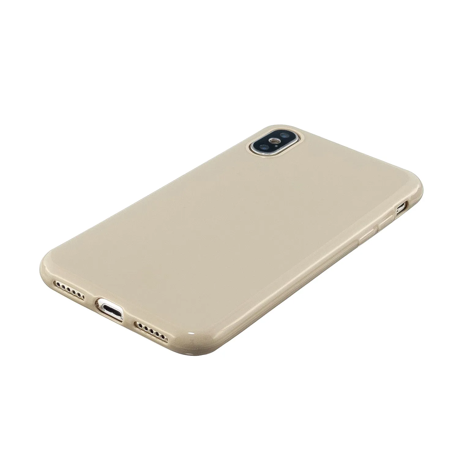 For iPhone X/XS/XS Max/XR  Cellphone Cover Slim Fit Bumper Protective Case Glossy TPU Mobile Phone Shell Sakura pink