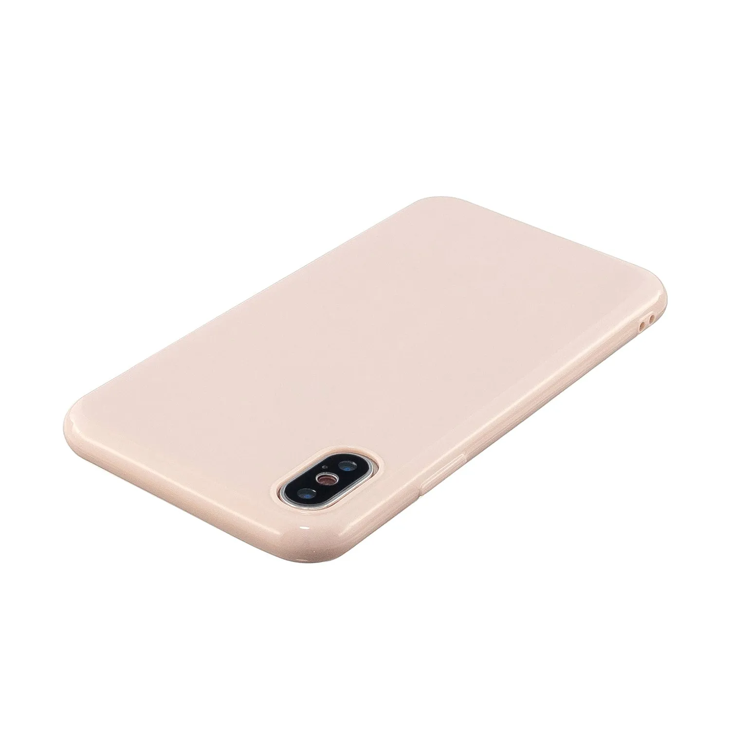 For iPhone X/XS/XS Max/XR  Cellphone Cover Slim Fit Bumper Protective Case Glossy TPU Mobile Phone Shell Sakura pink