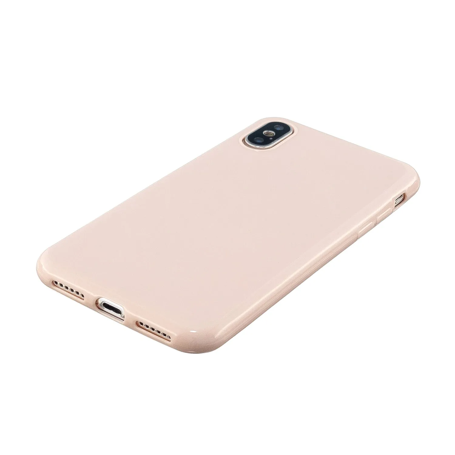 For iPhone X/XS/XS Max/XR  Cellphone Cover Slim Fit Bumper Protective Case Glossy TPU Mobile Phone Shell Sakura pink