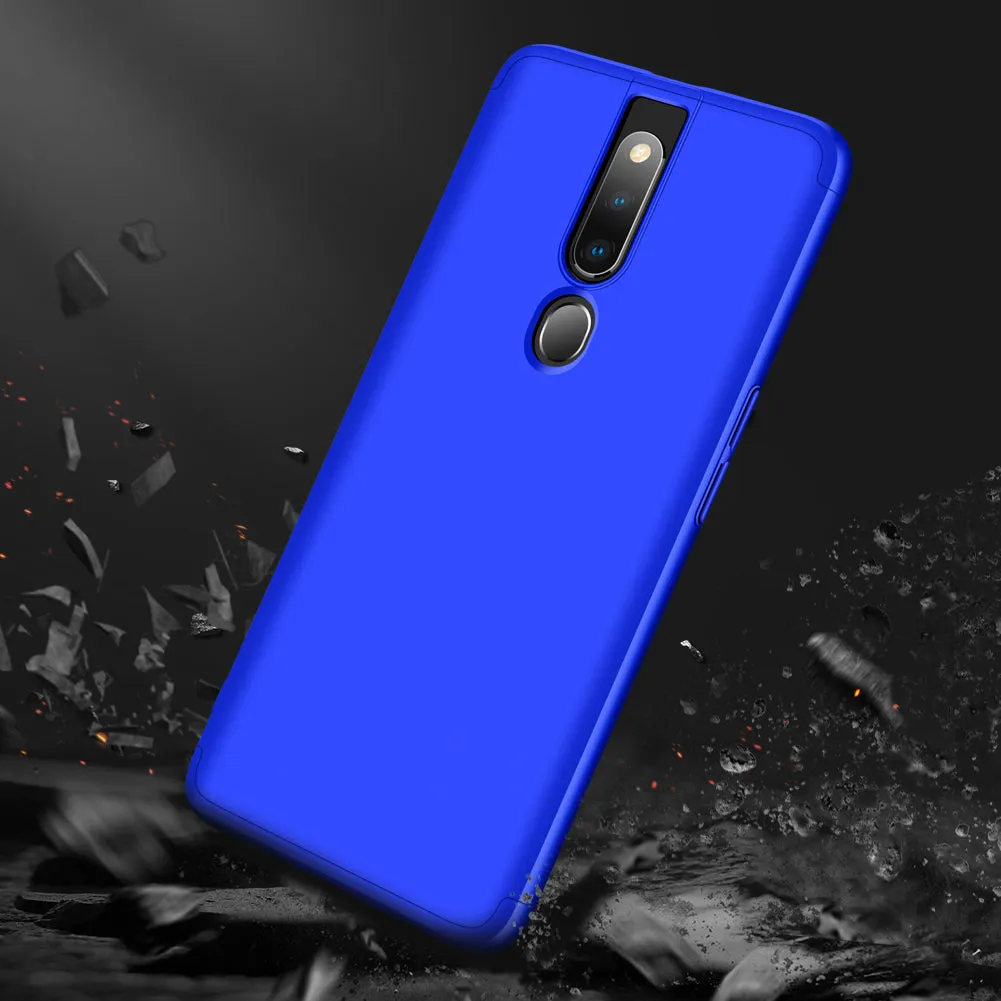 For OPPO F11 pro Ultra Slim PC Back Cover Non-slip Shockproof 360 Degree Full Protective Case Red black red